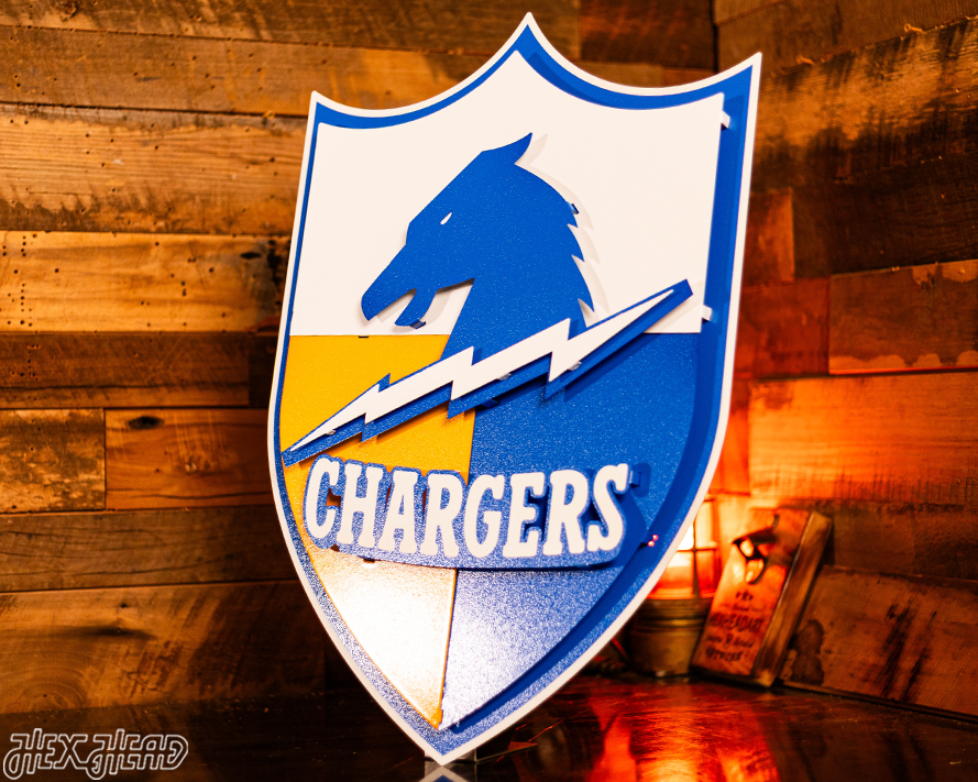 Chargers SHIELD 3D Vintage Metal Wall Art
