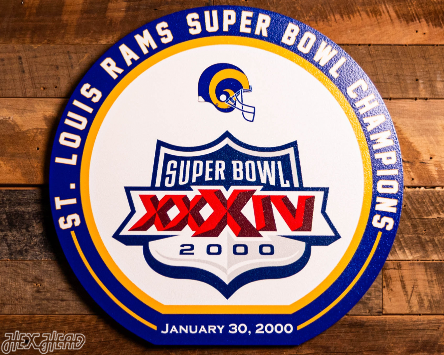 VARSITY Collection- Single Layer Los Angeles Rams Super Bowl XXXIV Metal Wall Art