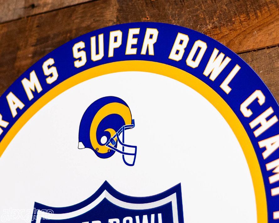 VARSITY Collection- Single Layer Los Angeles Rams Super Bowl XXXIV Metal Wall Art