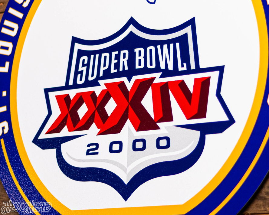 VARSITY Collection- Single Layer Los Angeles Rams Super Bowl XXXIV Metal Wall Art