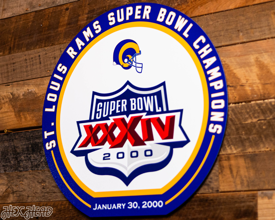 VARSITY Collection- Single Layer Los Angeles Rams Super Bowl XXXIV Metal Wall Art
