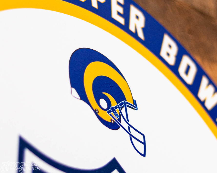 VARSITY Collection- Single Layer Los Angeles Rams Super Bowl XXXIV Metal Wall Art