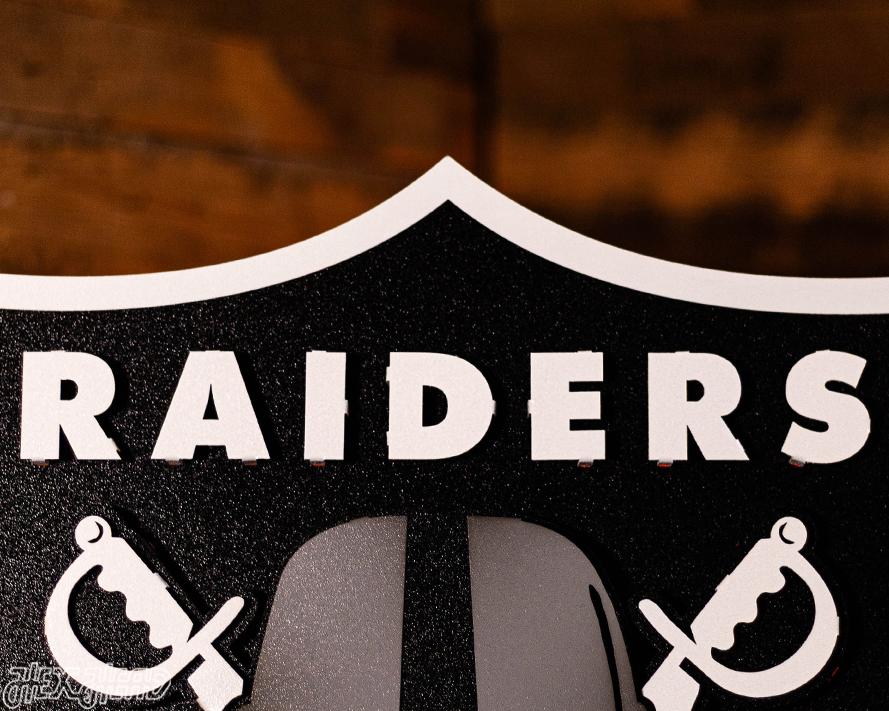 Las Vegas Raiders Shield 3D Vintage Metal Wall Art