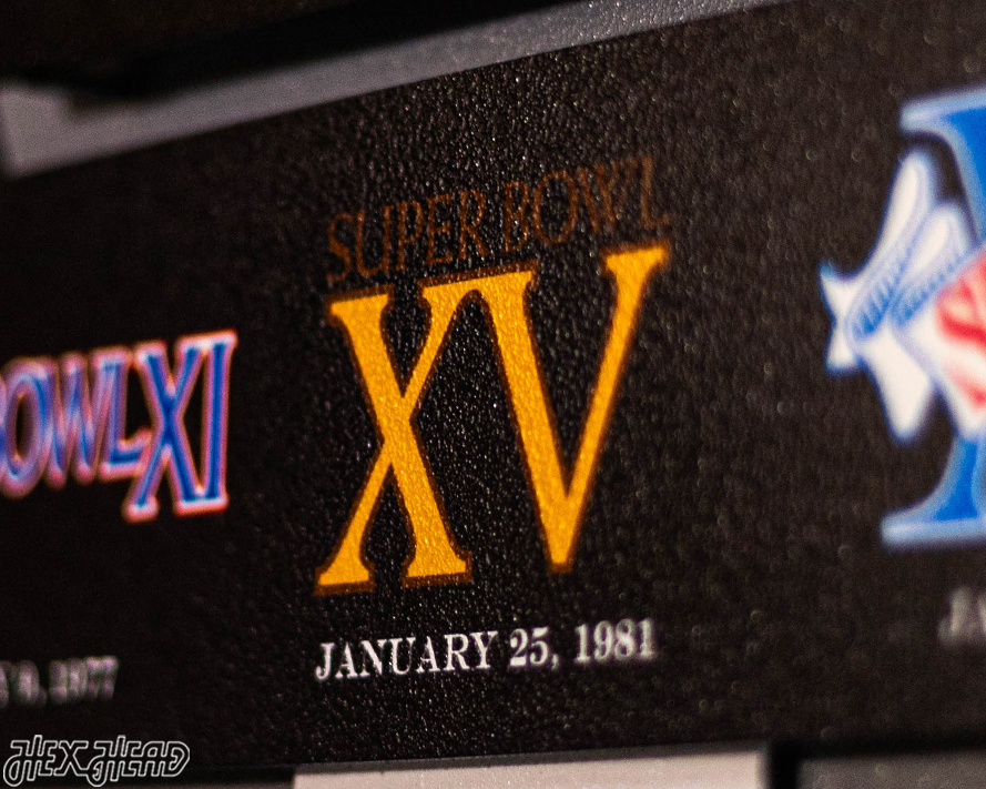 Las Vegas Raiders DYNASTY - Super Bowl Wins w/ Replaceable Icon Plate 3D Vintage Metal Wall Art