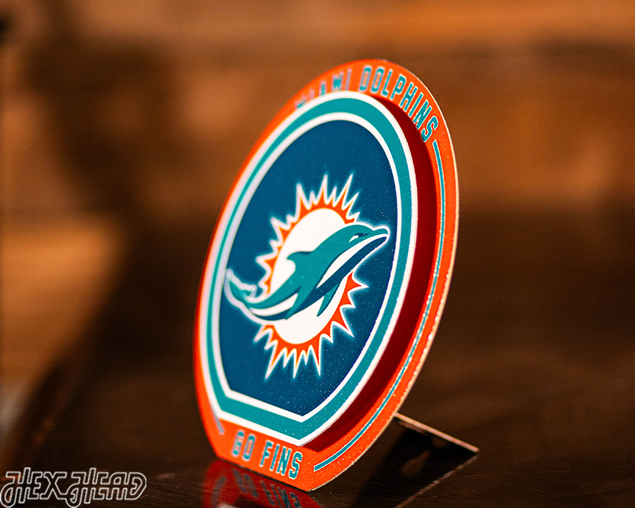 Miami Dolphins "Double Play" On the Shelf or on the Wall Art