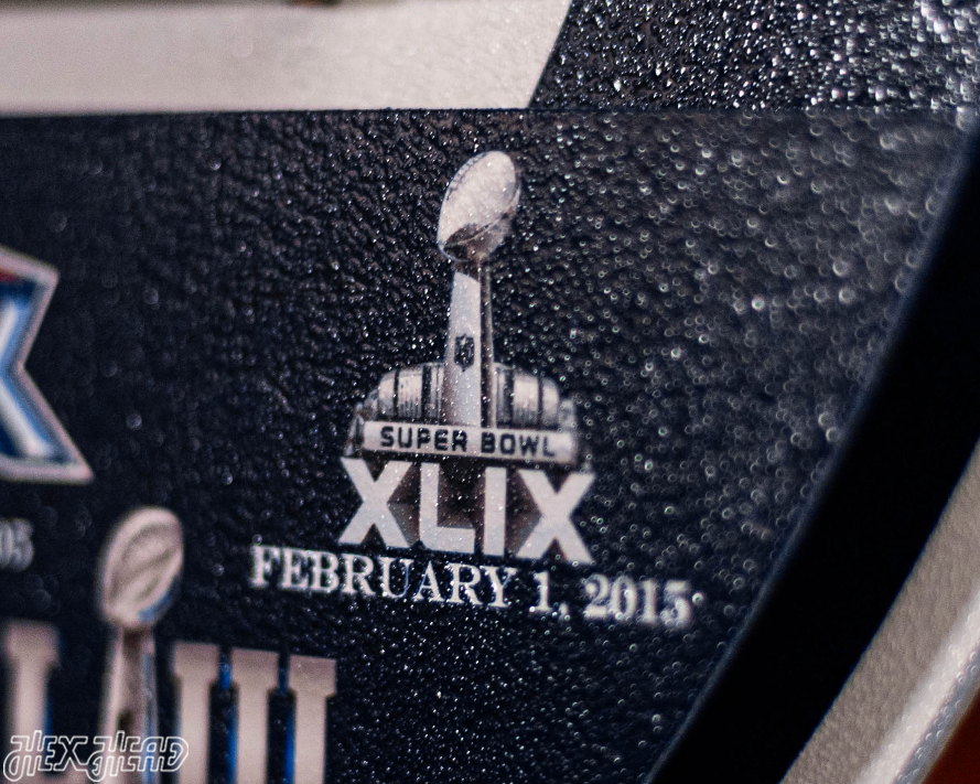 New England Patriots DYNASTY - Super Bowl Wins w/ Replaceable Icon Plate 3D Vintage Metal Wall Art