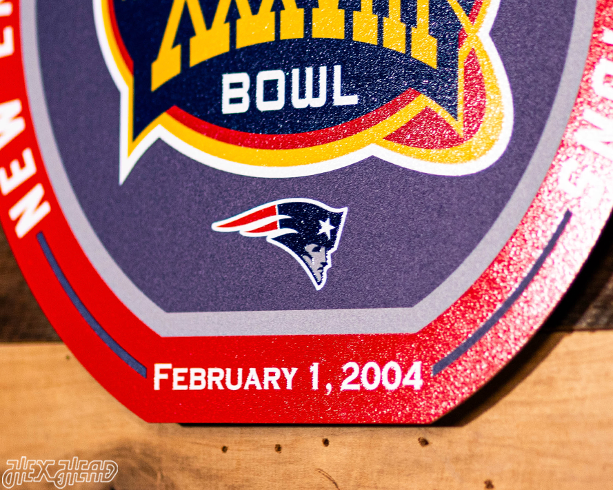 VARSITY Collection- Single Layer New England Patriots Super Bowl XXXVIII Metal Wall Art