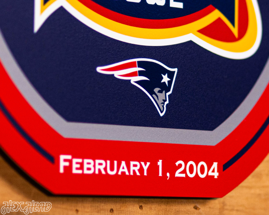 VARSITY Collection- Single Layer New England Patriots Super Bowl XXXVIII Metal Wall Art