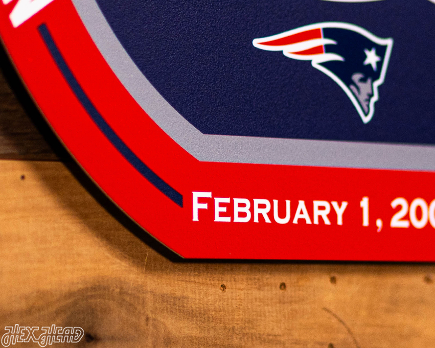 VARSITY Collection- Single Layer New England Patriots Super Bowl XXXVIII Metal Wall Art