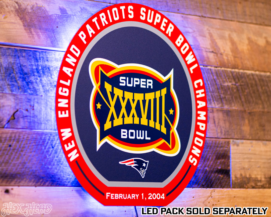 VARSITY Collection- Single Layer New England Patriots Super Bowl XXXVIII Metal Wall Art