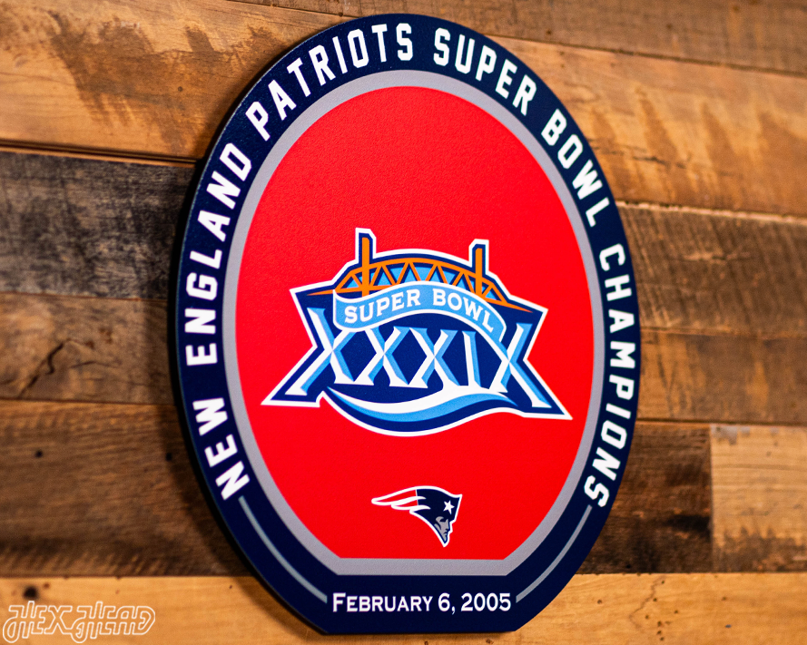 VARSITY Collection- Single Layer New England Patriots Super Bowl XXXIX Metal Wall Art