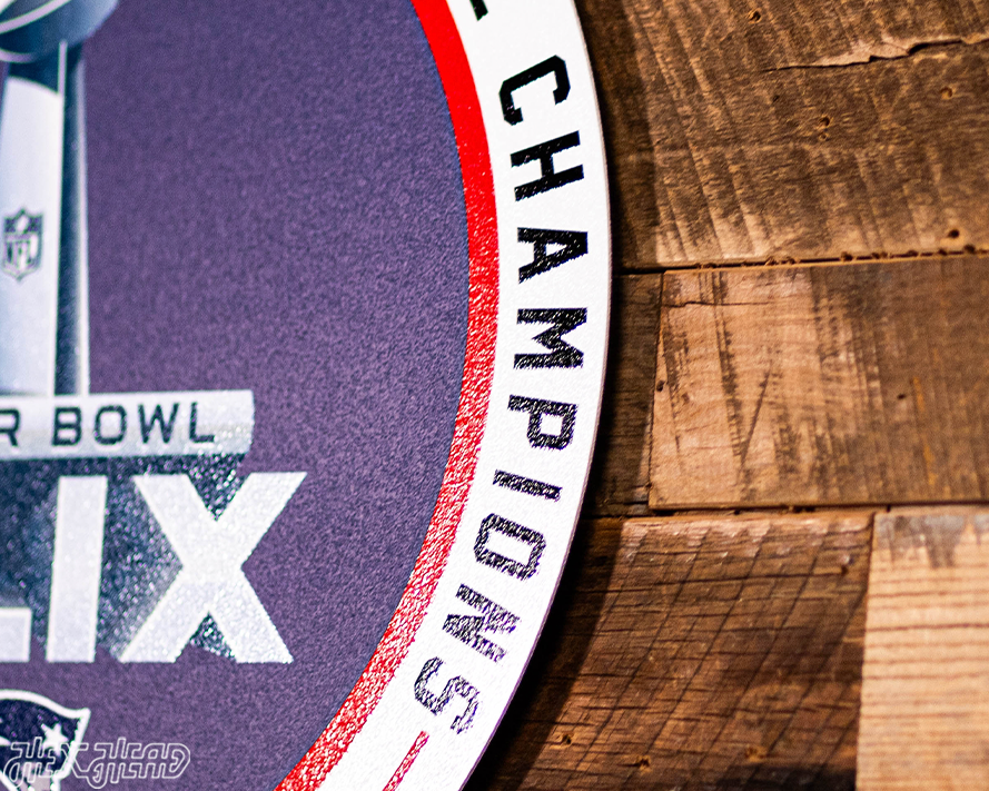 VARSITY Collection- Single Layer New England Patriots Super Bowl XLIX Metal Wall Art