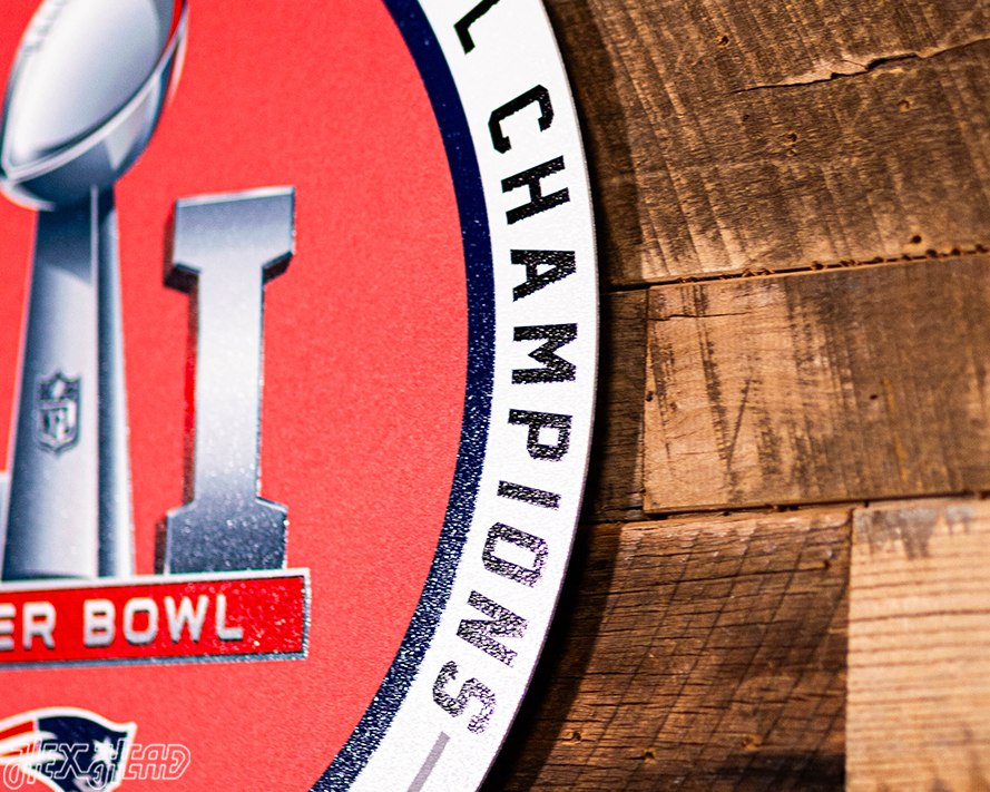 VARSITY Collection- Single Layer New England Patriots Super Bowl LI Metal Wall Art