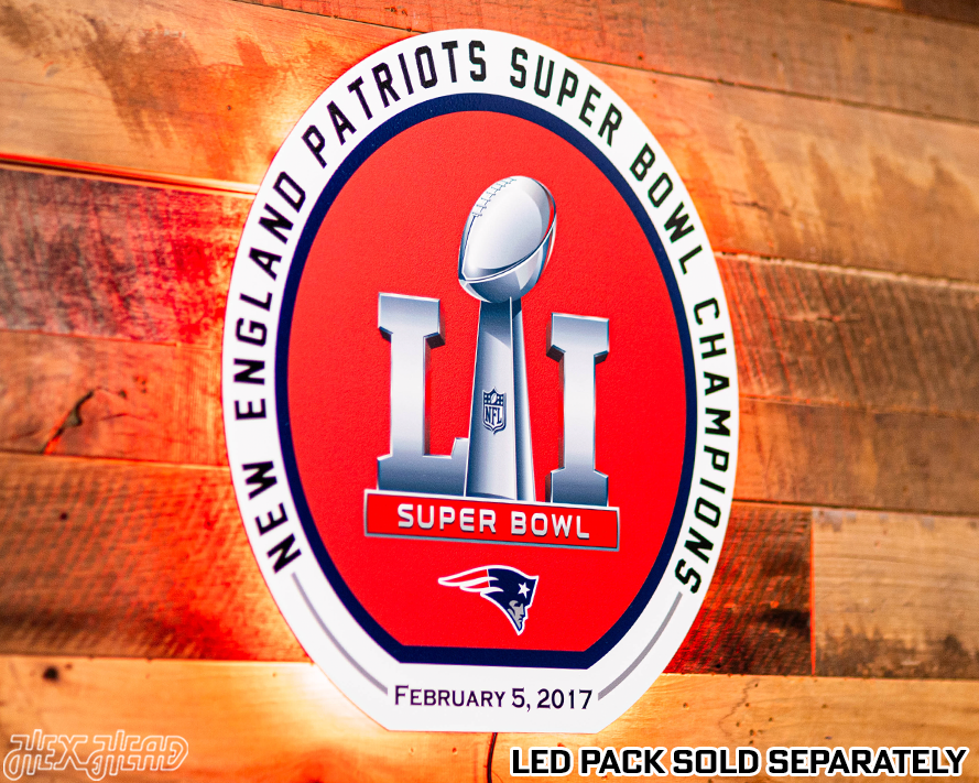 VARSITY Collection- Single Layer New England Patriots Super Bowl LI Metal Wall Art