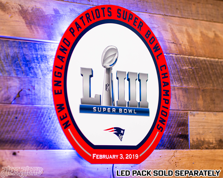VARSITY Collection- Single Layer New England Patriots Super Bowl LIII Metal Wall Art