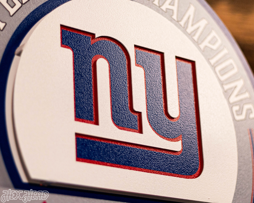 New York Giants DYNASTY - Super Bowl Wins w/ Replaceable Icon Plate 3D Vintage Metal Wall Art
