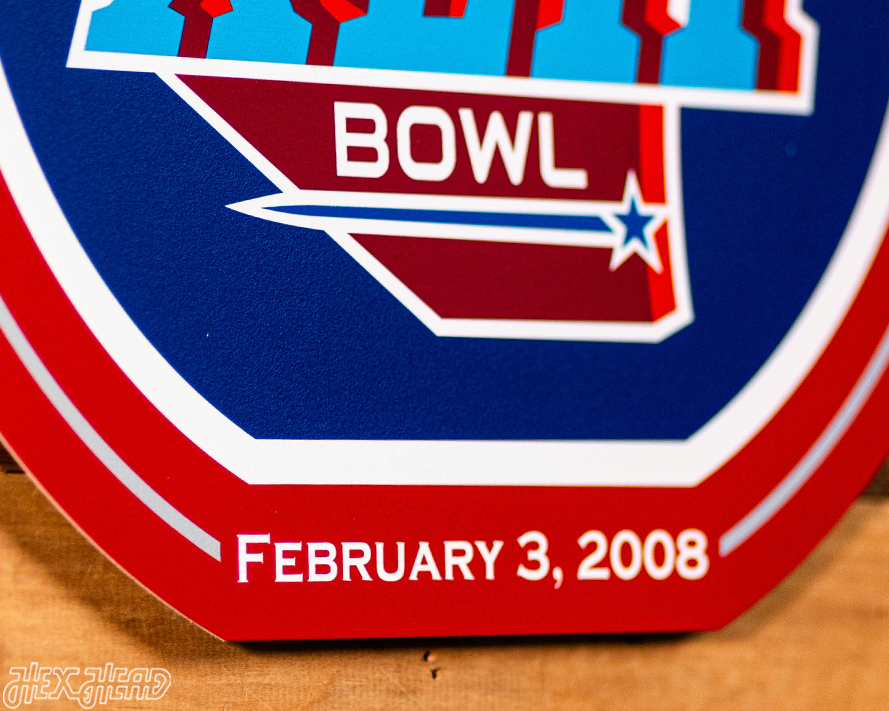 VARSITY Collection- Single Layer New York Giants Super Bowl XLII Metal Wall Art