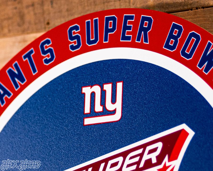 VARSITY Collection- Single Layer New York Giants Super Bowl XLII Metal Wall Art