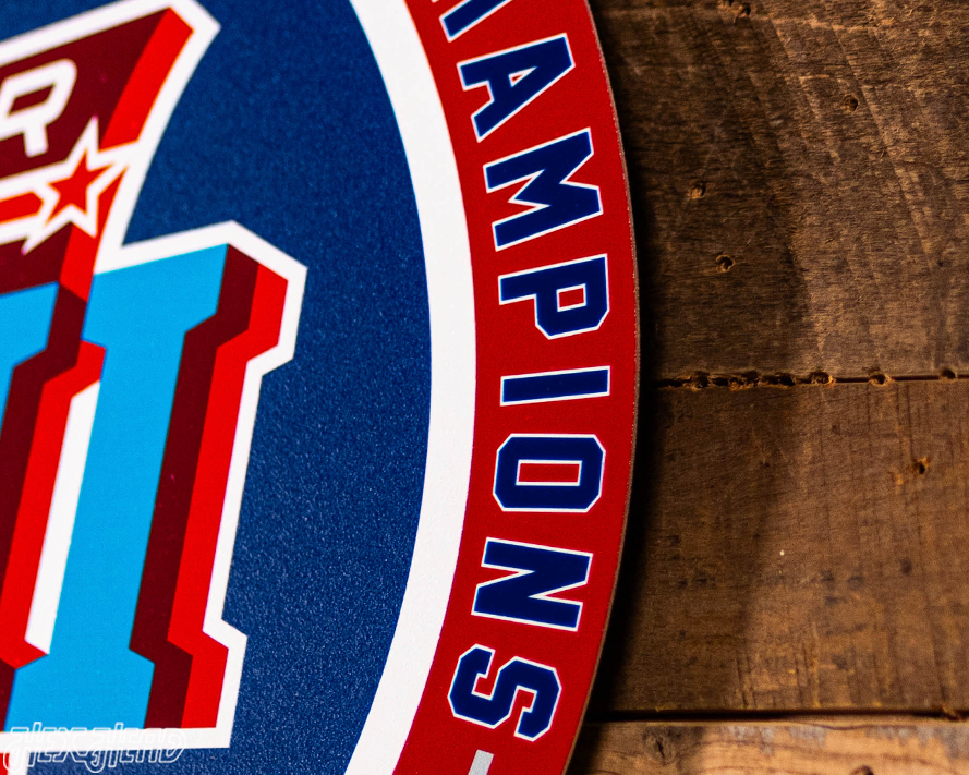 VARSITY Collection- Single Layer New York Giants Super Bowl XLII Metal Wall Art