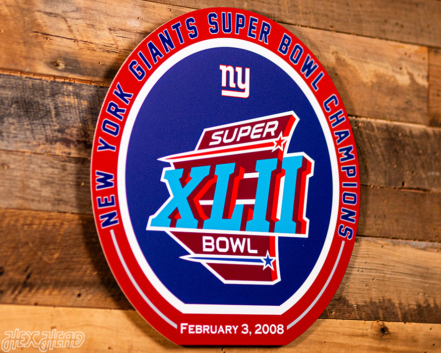 VARSITY Collection- Single Layer New York Giants Super Bowl XLII Metal Wall Art
