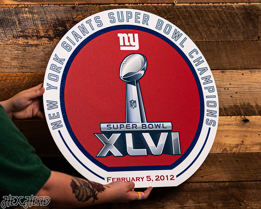 VARSITY Collection- Single Layer New York Giants Super Bowl XLVI Metal Wall Art