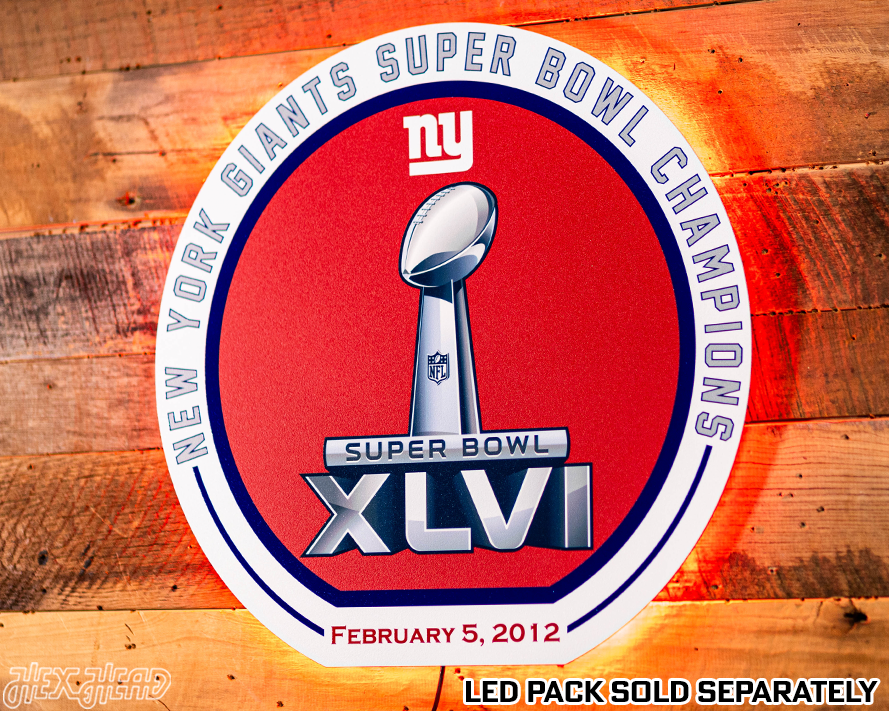 VARSITY Collection- Single Layer New York Giants Super Bowl XLVI Metal Wall Art