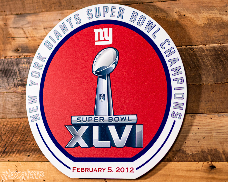 VARSITY Collection- Single Layer New York Giants Super Bowl XLVI Metal Wall Art