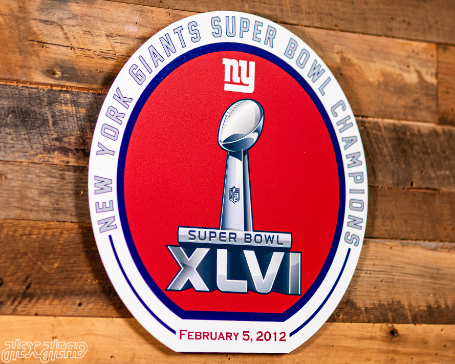 VARSITY Collection- Single Layer New York Giants Super Bowl XLVI Metal Wall Art