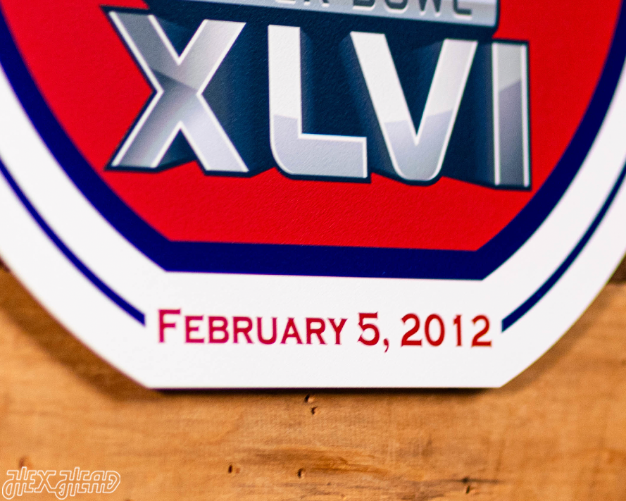 VARSITY Collection- Single Layer New York Giants Super Bowl XLVI Metal Wall Art