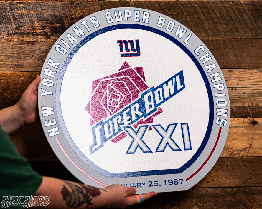 VARSITY Collection- Single Layer New York Giants Super Bowl XXI Metal Wall Art
