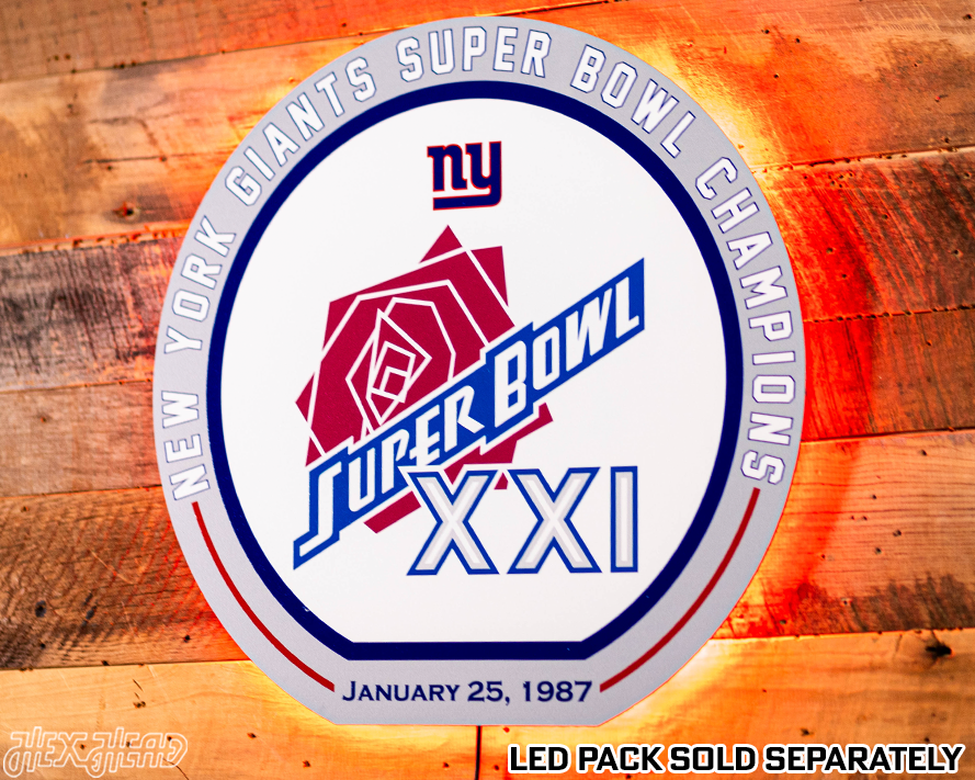 VARSITY Collection- Single Layer New York Giants Super Bowl XXI Metal Wall Art