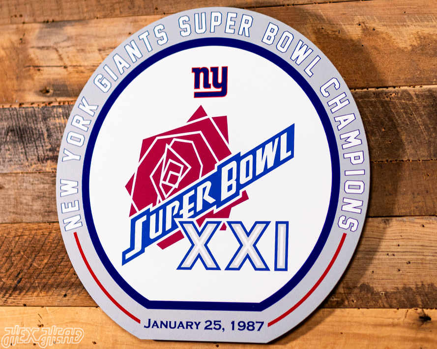 VARSITY Collection- Single Layer New York Giants Super Bowl XXI Metal Wall Art