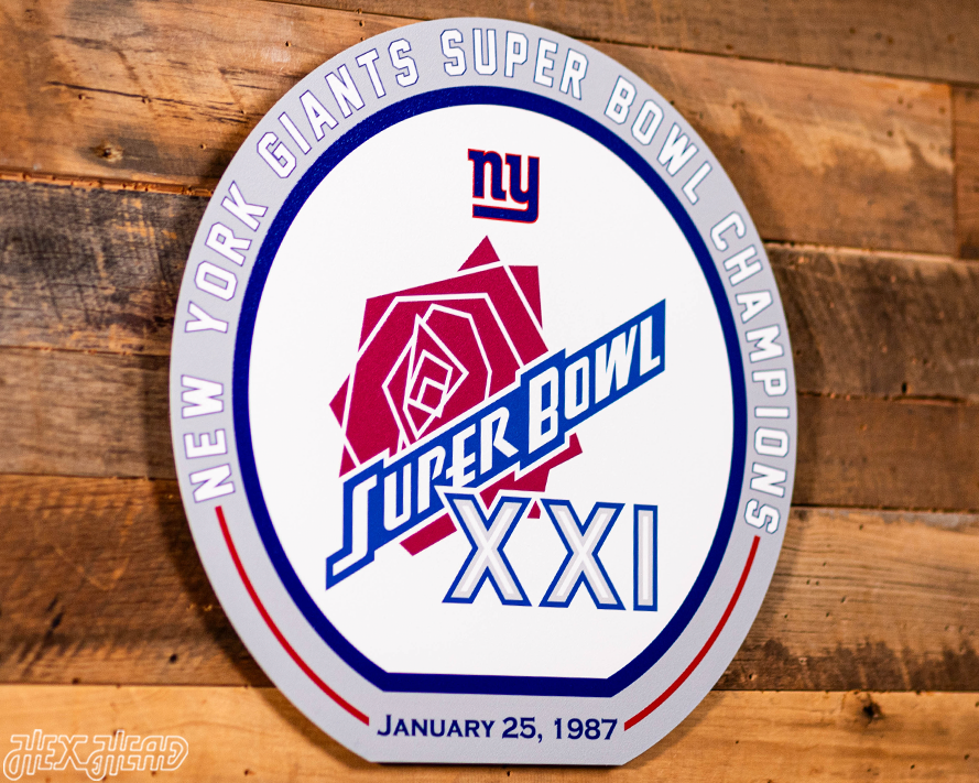 VARSITY Collection- Single Layer New York Giants Super Bowl XXI Metal Wall Art