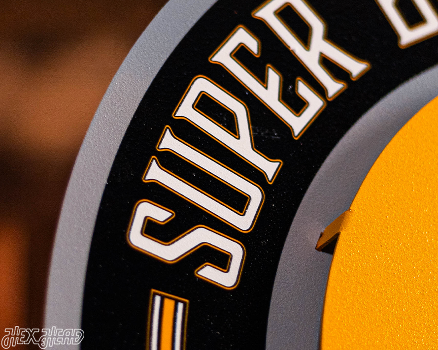 Pittsburgh Steelers DYNASTY - Super Bowl Wins w/ Replaceable Icon Plate 3D Vintage Metal Wall Art