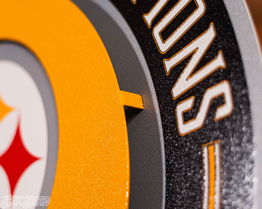 Pittsburgh Steelers DYNASTY - Super Bowl Wins w/ Replaceable Icon Plate 3D Vintage Metal Wall Art