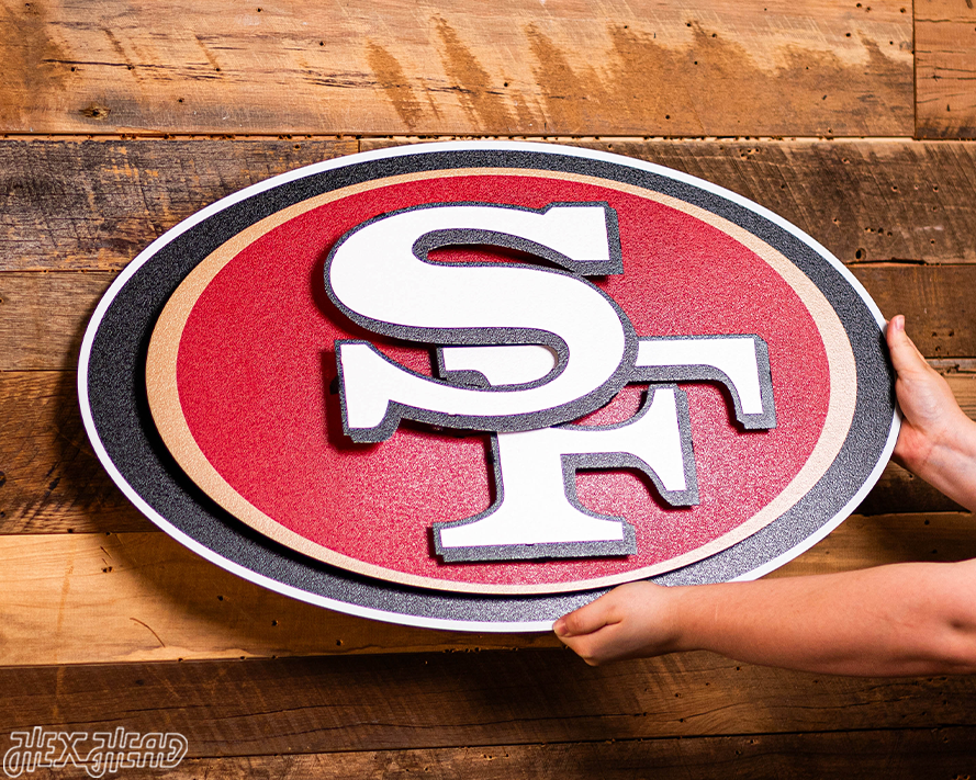 San Francisco 49ers "SF Oval" 3D Vintage Metal Wall Art