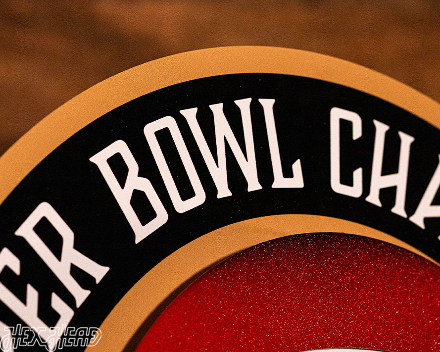 San Francisco 49ers DYNASTY Super Bowl Past Wins w/ Replaceable Icon Plate 3D Vintage Metal Wall Art