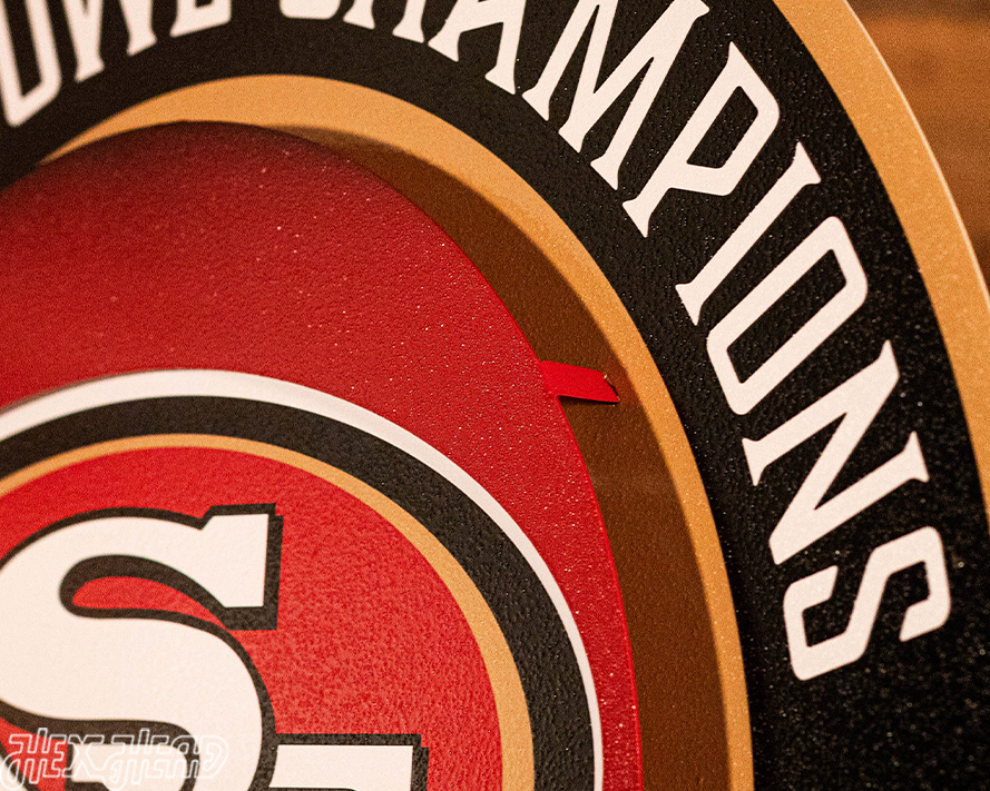 San Francisco 49ers DYNASTY Super Bowl Past Wins w/ Replaceable Icon Plate 3D Vintage Metal Wall Art