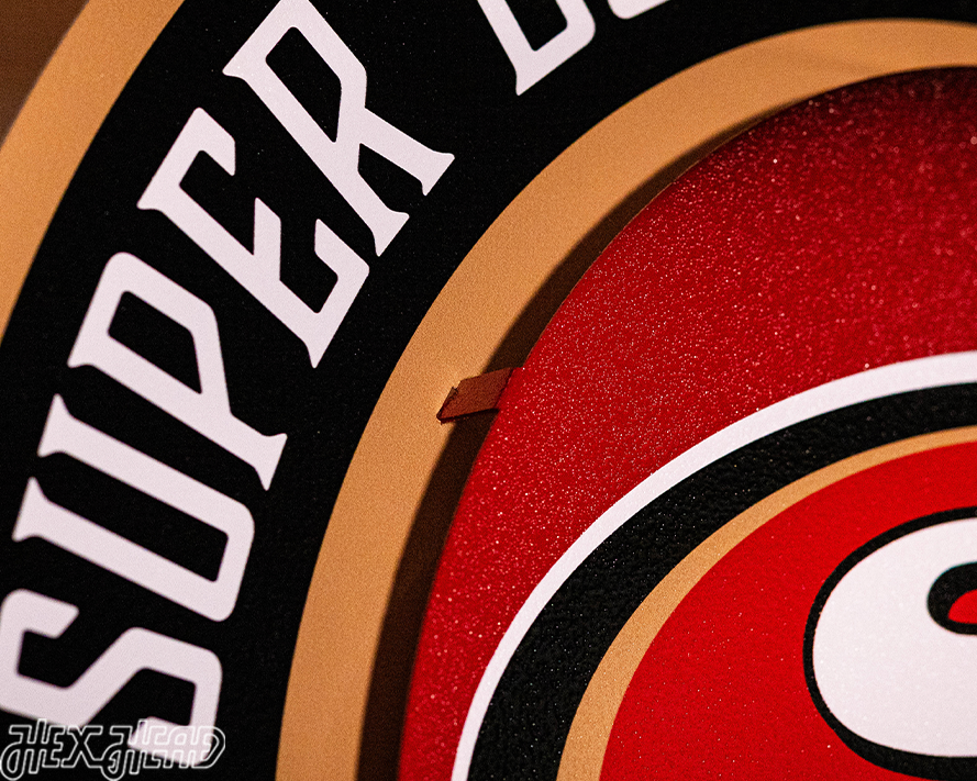 San Francisco 49ers DYNASTY Super Bowl Past Wins w/ Replaceable Icon Plate 3D Vintage Metal Wall Art