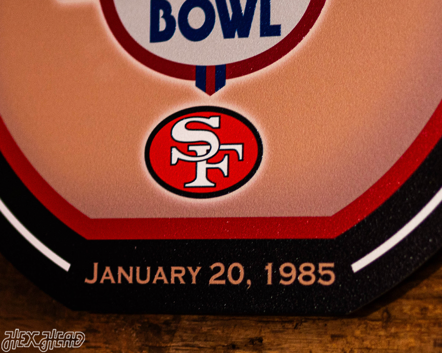 VARSITY Collection- SINGLE Layer Super Bowl XIX San Francisco 49ers Metal Wall Art