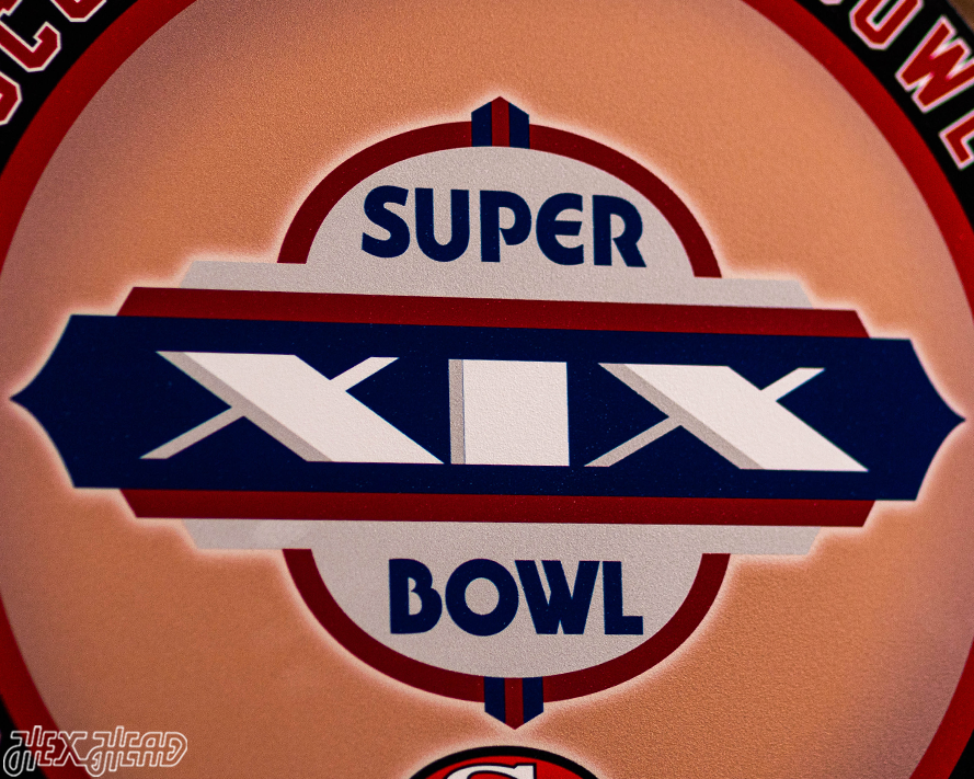VARSITY Collection- SINGLE Layer Super Bowl XIX San Francisco 49ers Metal Wall Art
