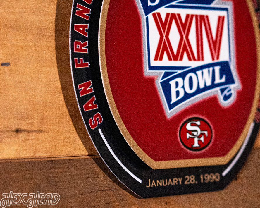 San Francisco 49ers Super Bowl XXIV "DOUBLE PLAY" On The Shelf or On The Wall