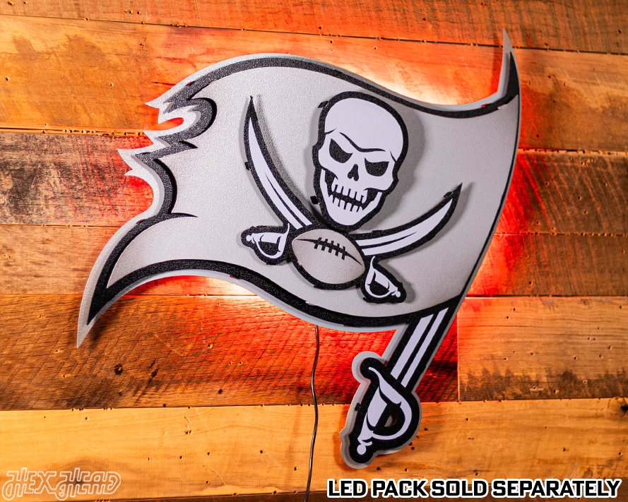 MONOCHROME - Tampa Bay Buccaneers "Buc's Jolly Roger Flag" 3D Vintage Metal Wall Art