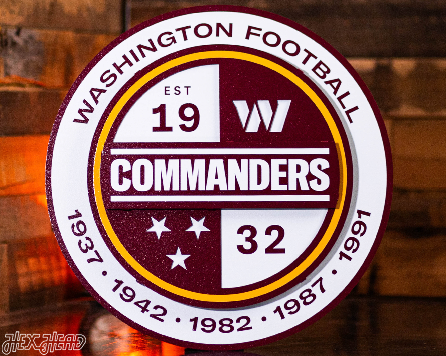 Washington Commanders Secondary Mark 3D Metal Wall Art