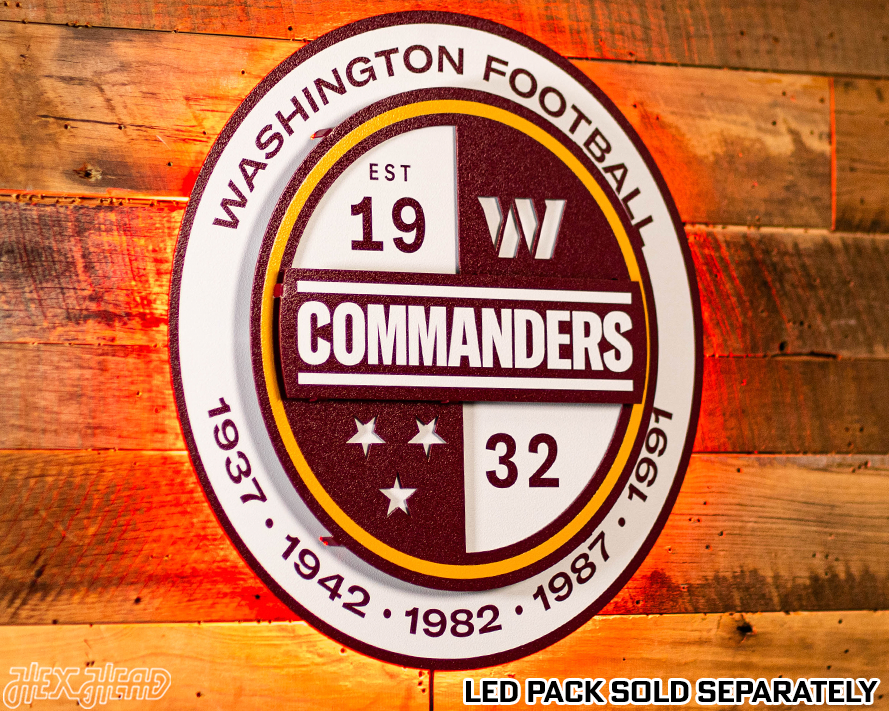 Washington Commanders Secondary Mark 3D Metal Wall Art