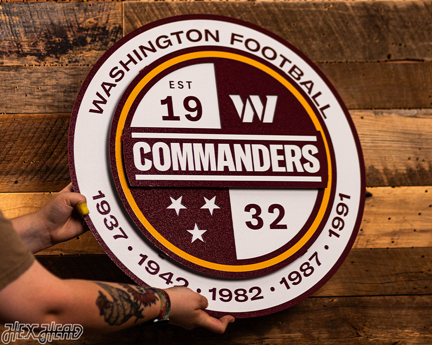 Washington Commanders Secondary Mark 3D Metal Wall Art