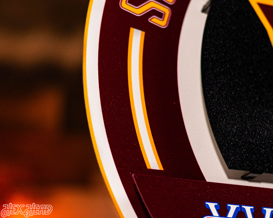 Washington Commanders DYNASTY - Super Bowl Wins w/ Replaceable Icon Plate 3D Vintage Metal Wall Art