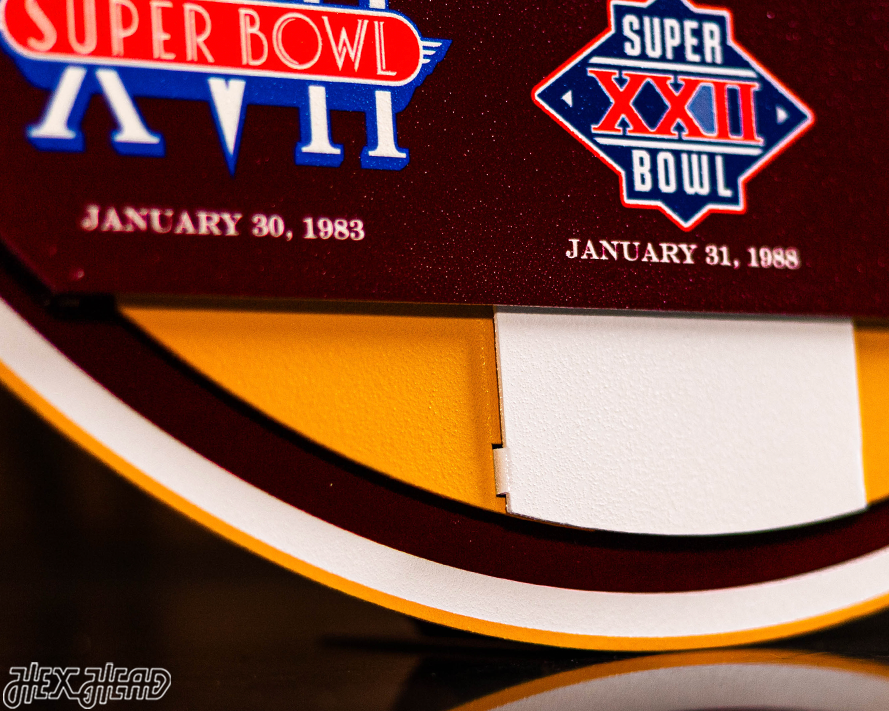 Washington Commanders DYNASTY - Super Bowl Wins w/ Replaceable Icon Plate 3D Vintage Metal Wall Art