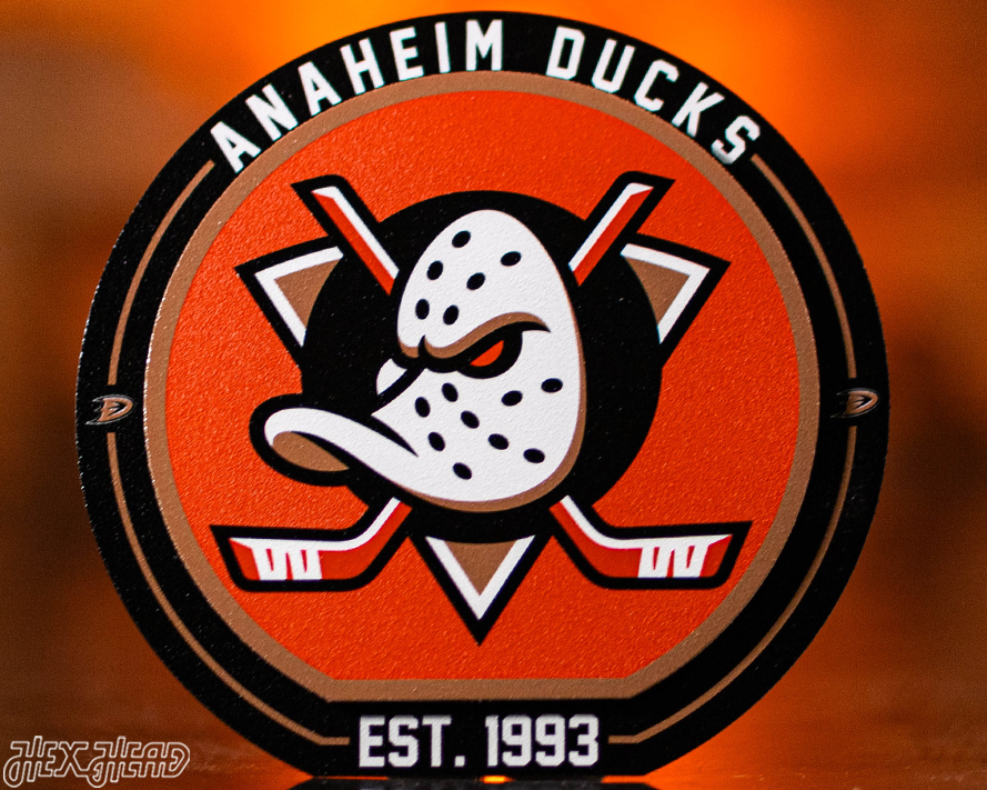 Anaheim Ducks "Double Play" On the Shelf or on the Wall Art