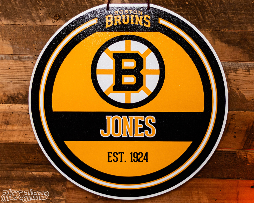 Boston Bruins Personalized Monogram Metal Art